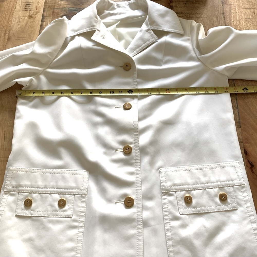 Pier 4 Vintage 70s Fashioned Outer Wear White Swing Coat Size Large - Picture 8 of 15
